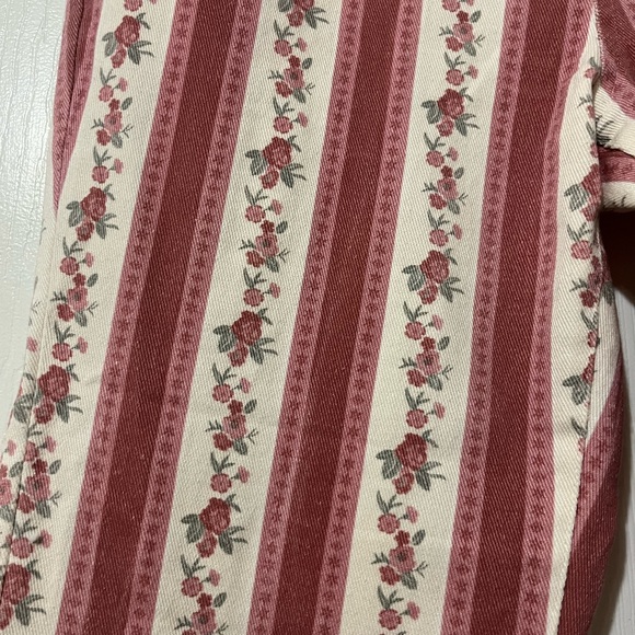 Red and White Floral Flare Jeans - Picture 2 of 4
